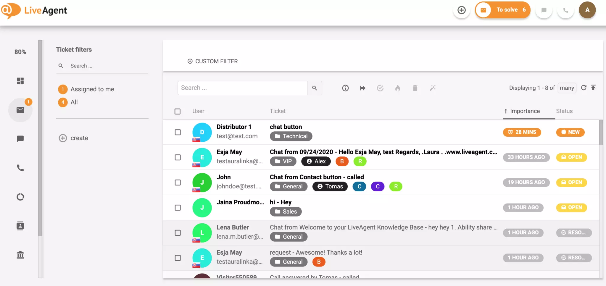 Ärendesystem i LiveAgent