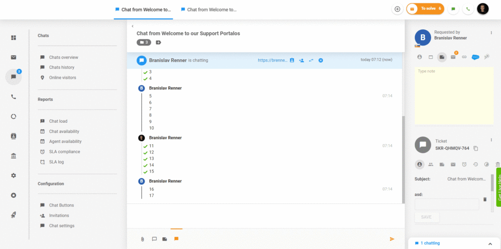 Saknad text i chattar i LiveAgent