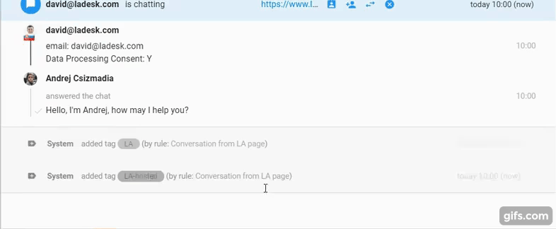 Exempel på realtidsvisning av skrivning