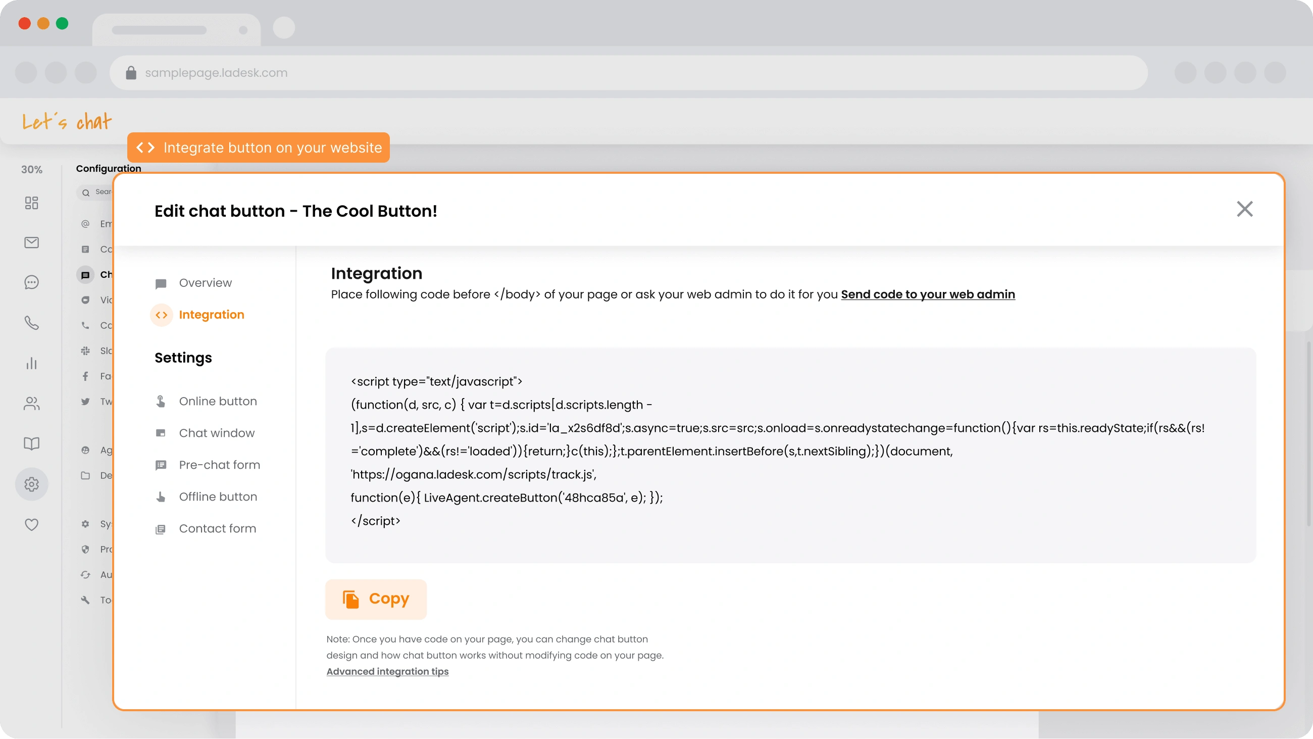 Webbplatsintegration