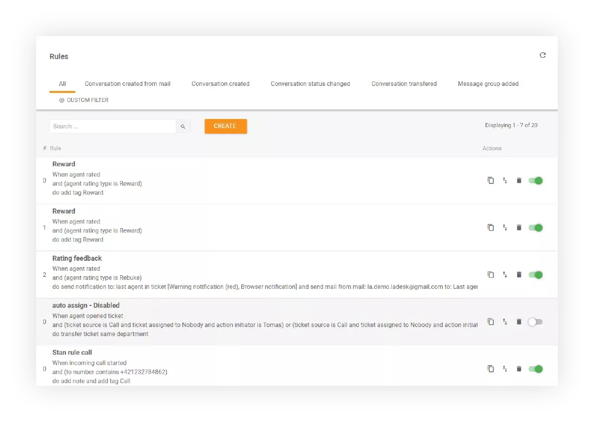 Regelfunktion i LiveAgent