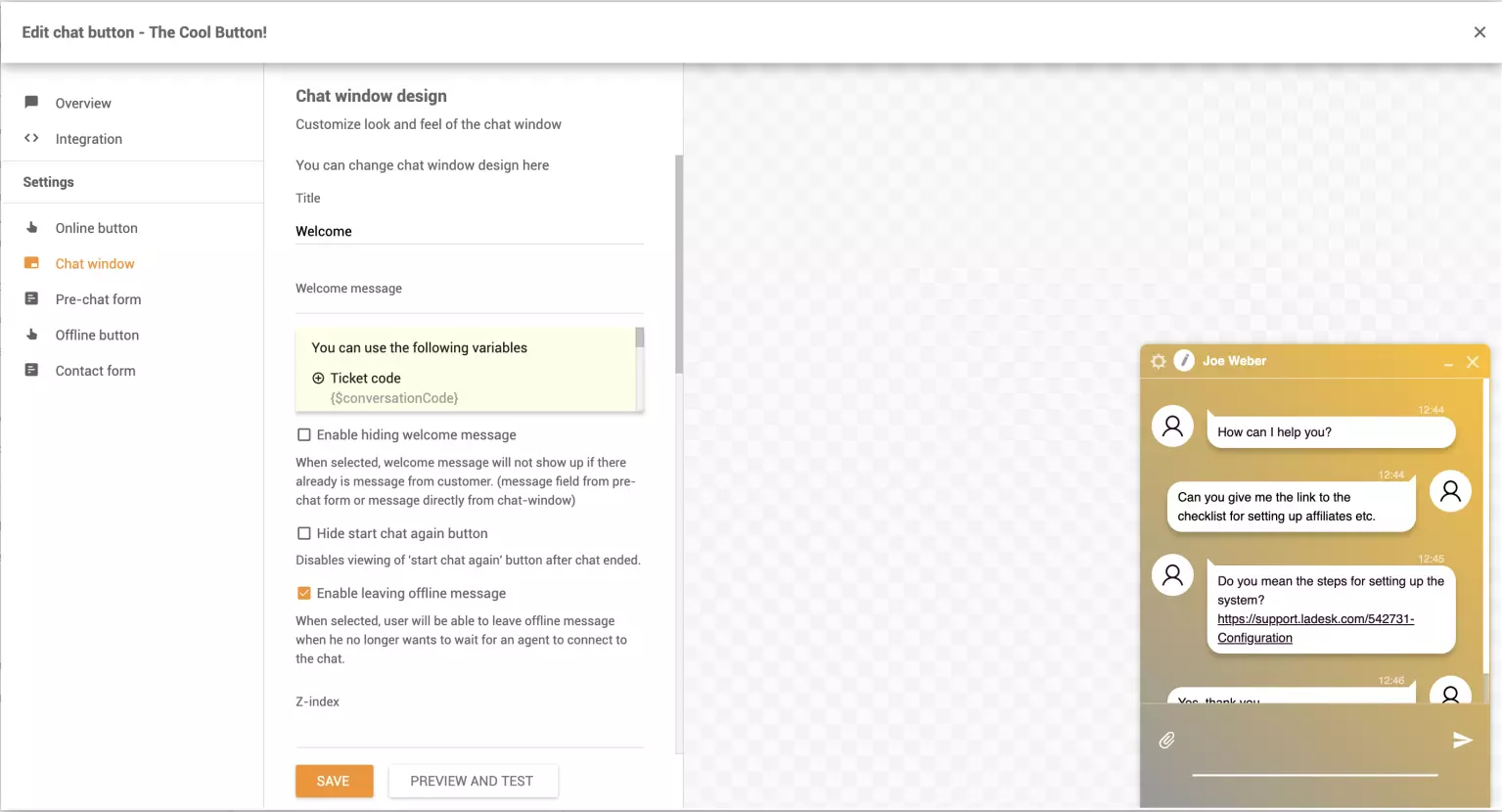 Anpassa chattfönster