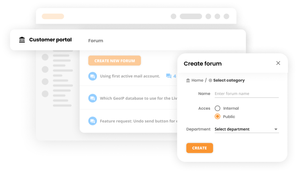 Customer Forum in Customer portal software