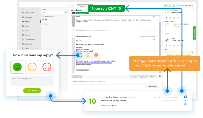 Implementera kundundersökning - LiveAgent
