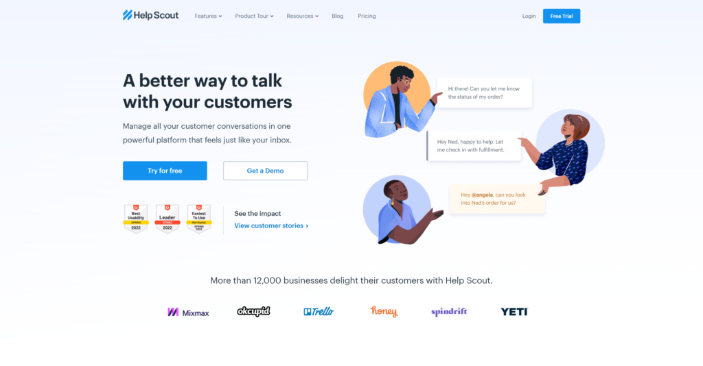 Help Scout Help Desk software homepage