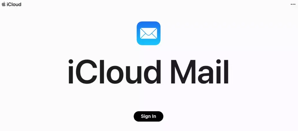 iCloud Mail hemsida