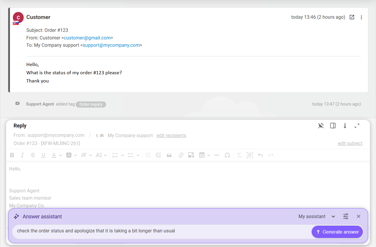 Enhanced AI Answer Assistant new interface