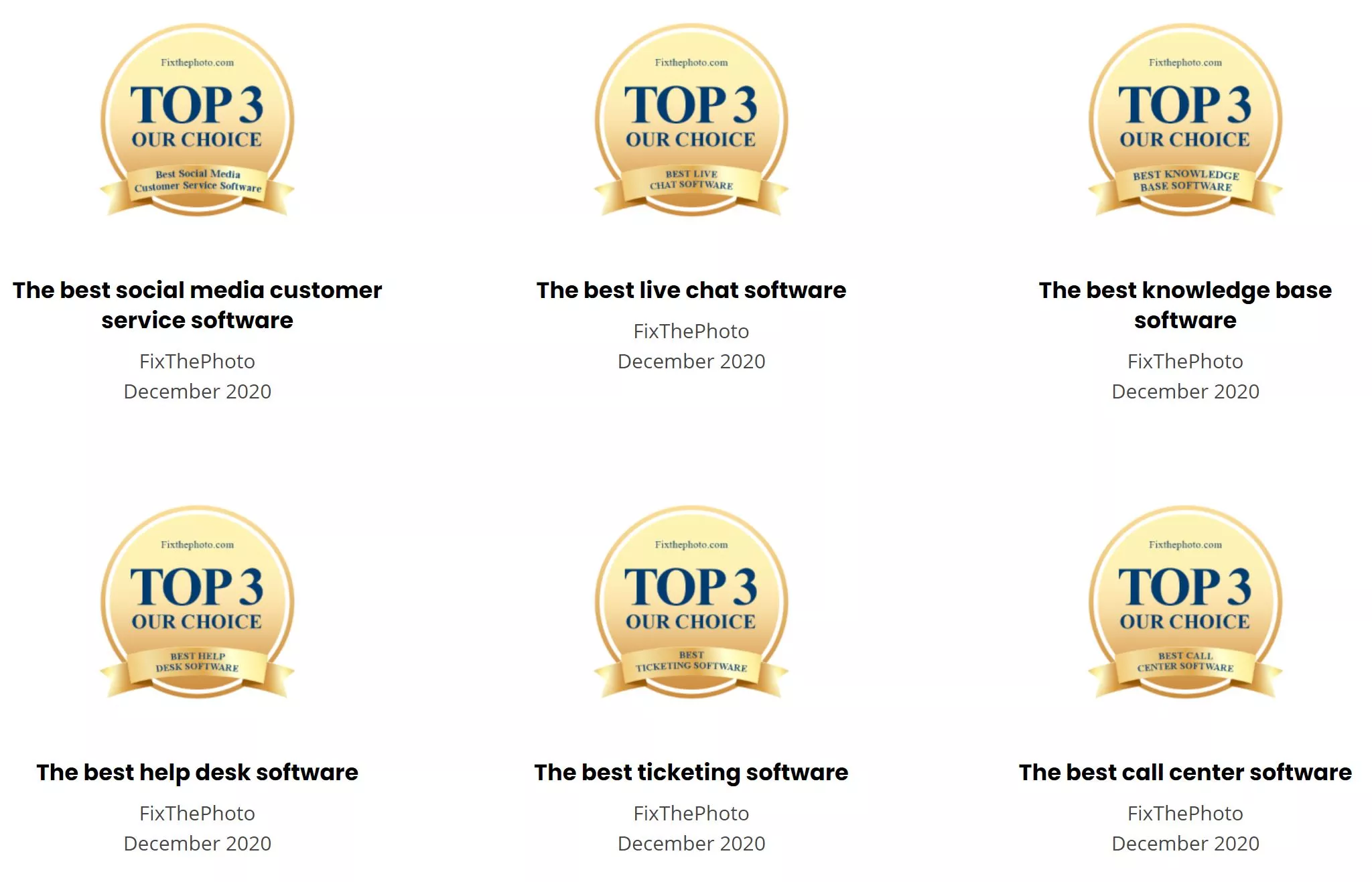 FixThePhoto utmärkelser för LiveAgent