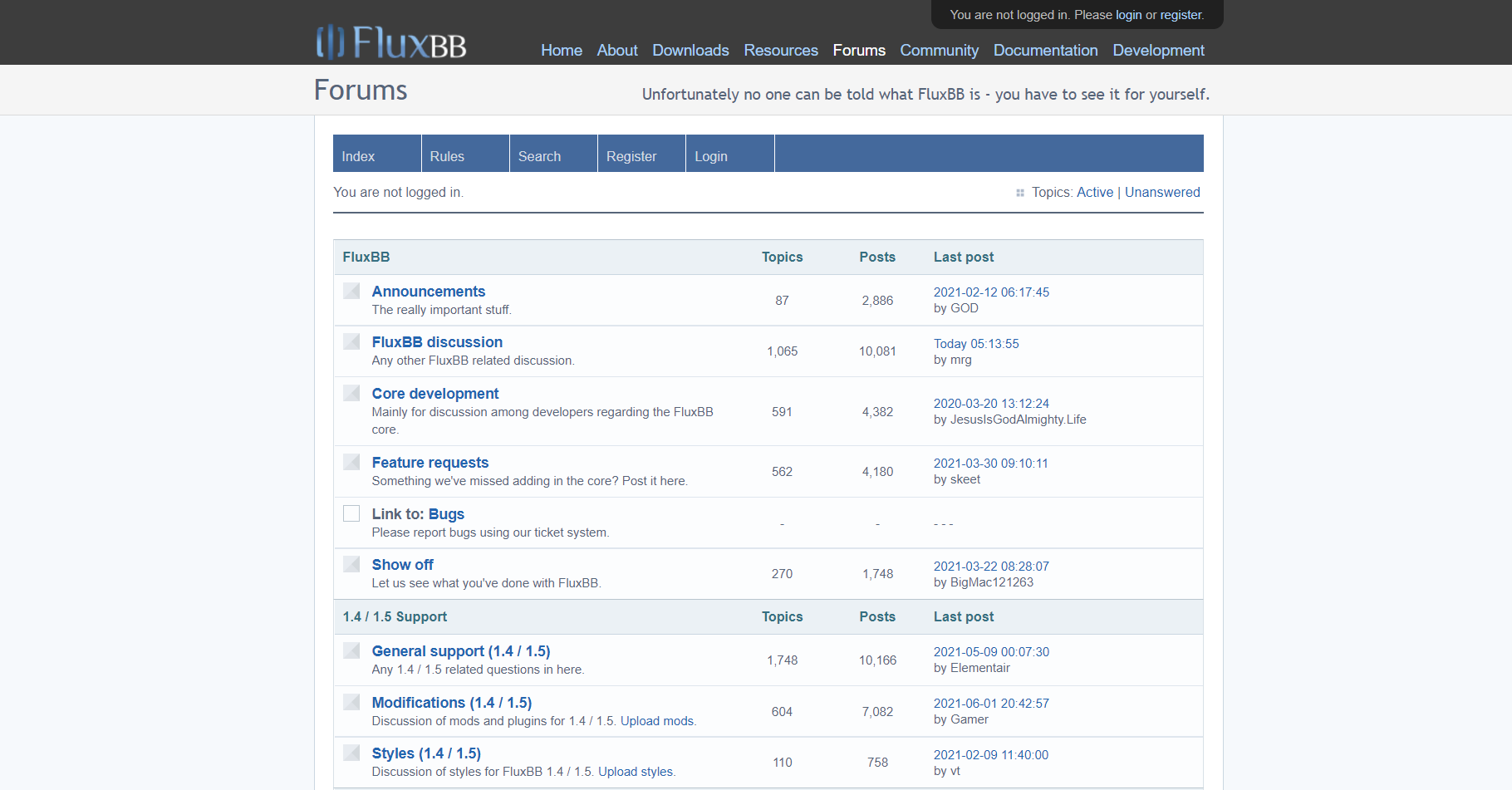 FluxBB community forum solution