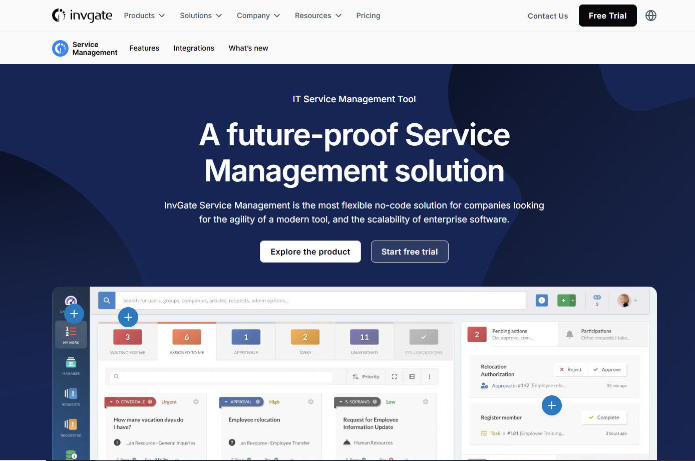 InvGate service management hemsida
