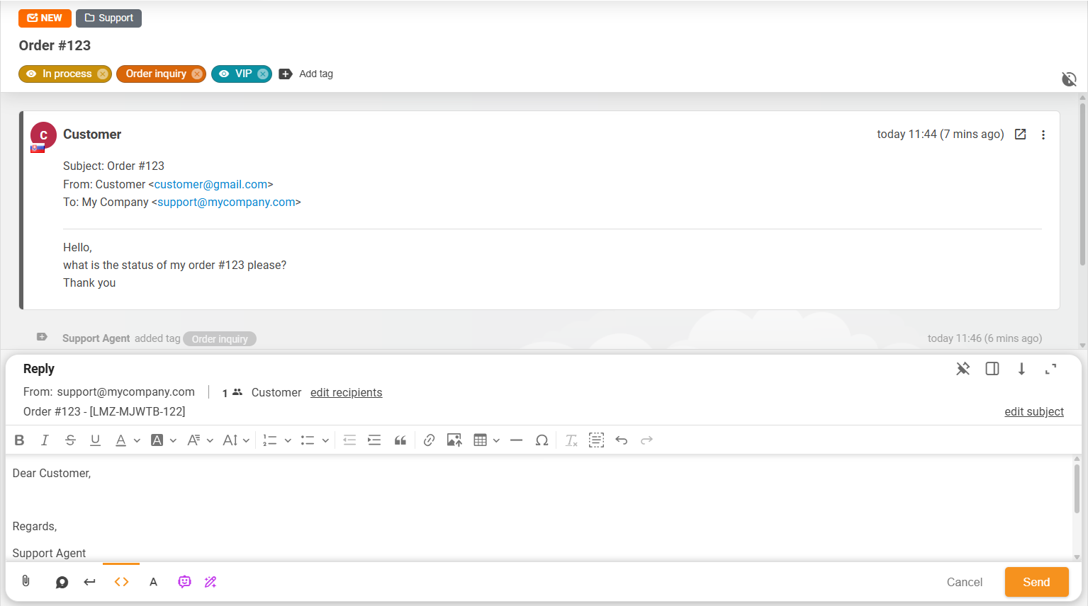 Förbättrad ärendelayout och åtgärdsruta