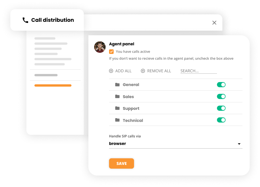 Samtalsfördelningsinställningar i kontaktcenterprogramvara - LiveAgent
