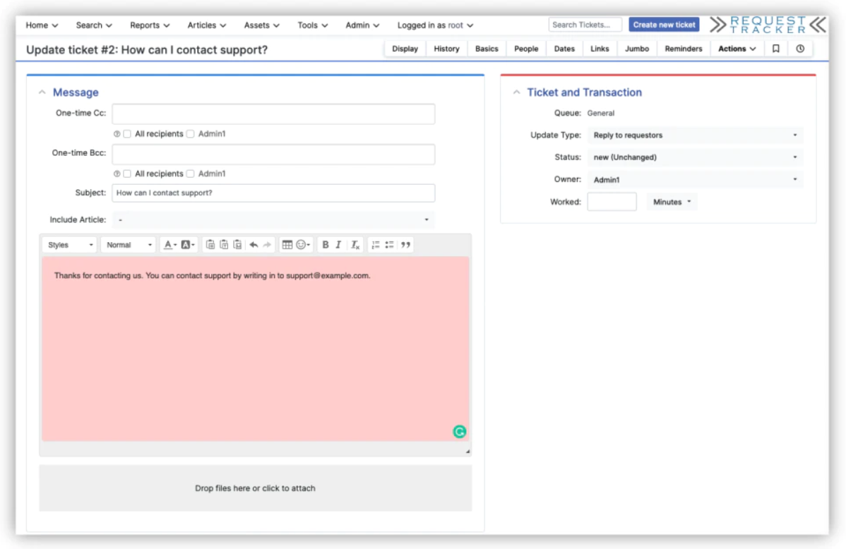 Request Tracker Open-source ticketing systems