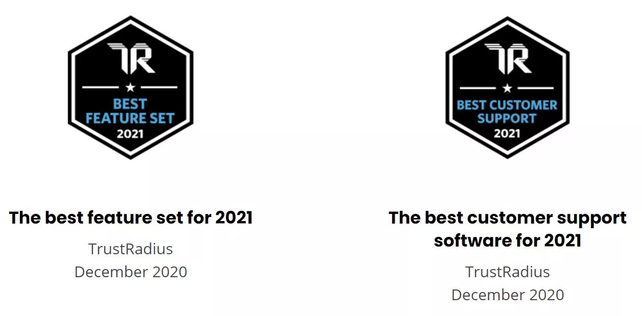 TrustRadius LiveAgent utmärkelser