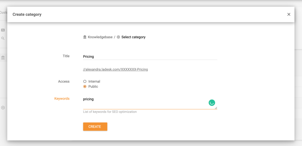 Skapa en kunskapsbasekategori i LiveAgent