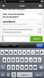 LiveAgent iOS-app gränssnitt - Ärendedetaljer