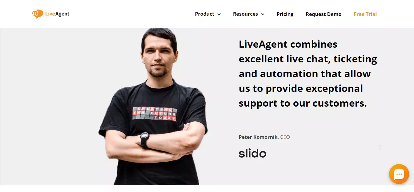 LiveAgent Slido testimonial