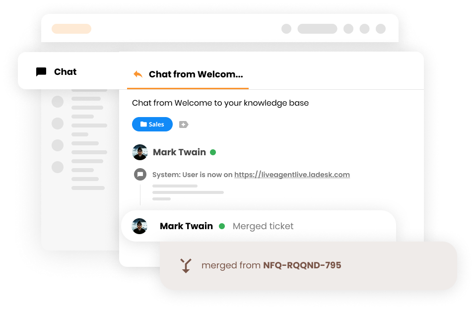 Merge customer tickets in Help desk software - LiveAgent