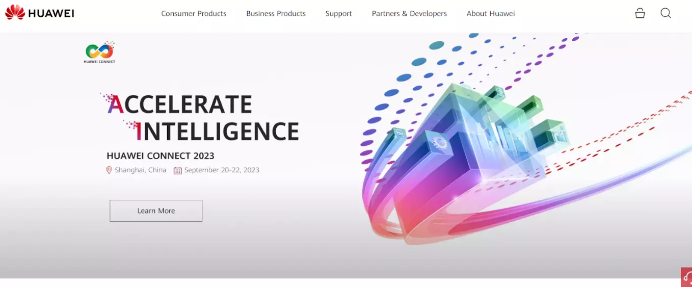 Huawei connect 2023 landing page