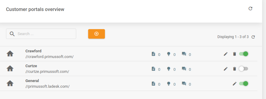 LiveAgent - Fixat rutnät i kundportalen