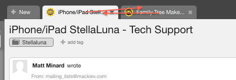 LiveAgent - Möjlighet att ändra ordning på ärende-flikar i agentpanelens rubrik