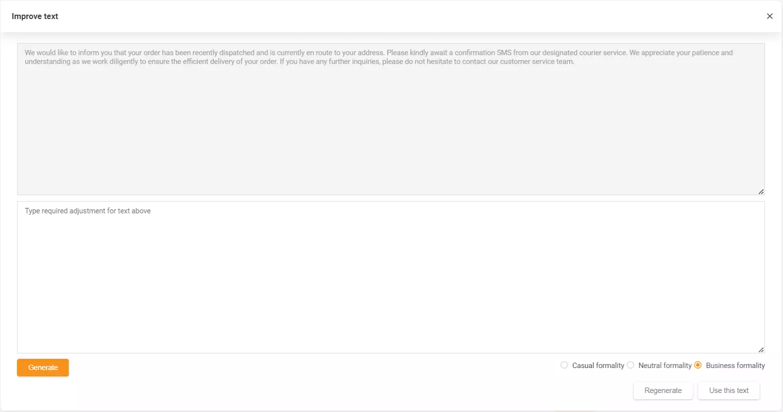 Skärmbild som visar LiveAgents AI Answer Assistant-funktion