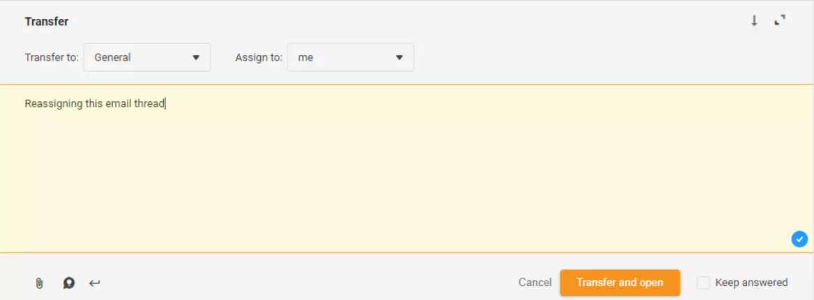 Reassigning an email thread in LiveAgent