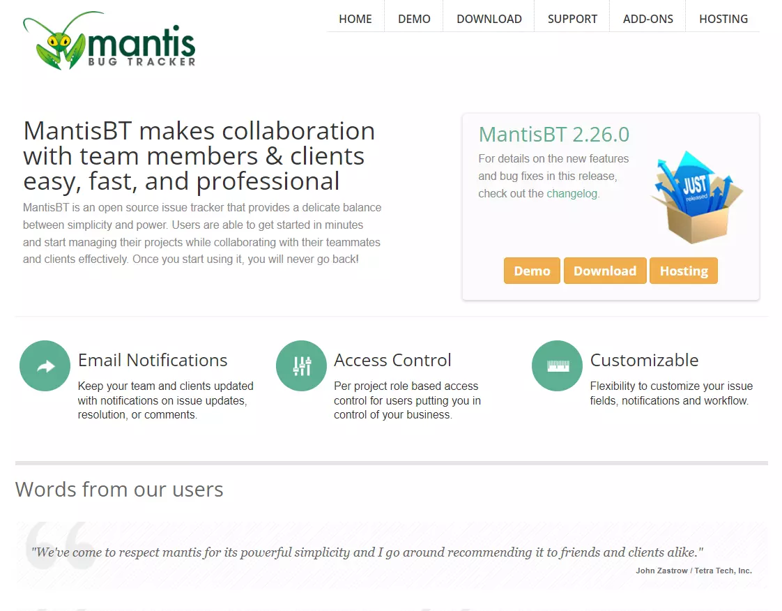 MantisBT, ett open source-system för buggspårning för teamsamarbete