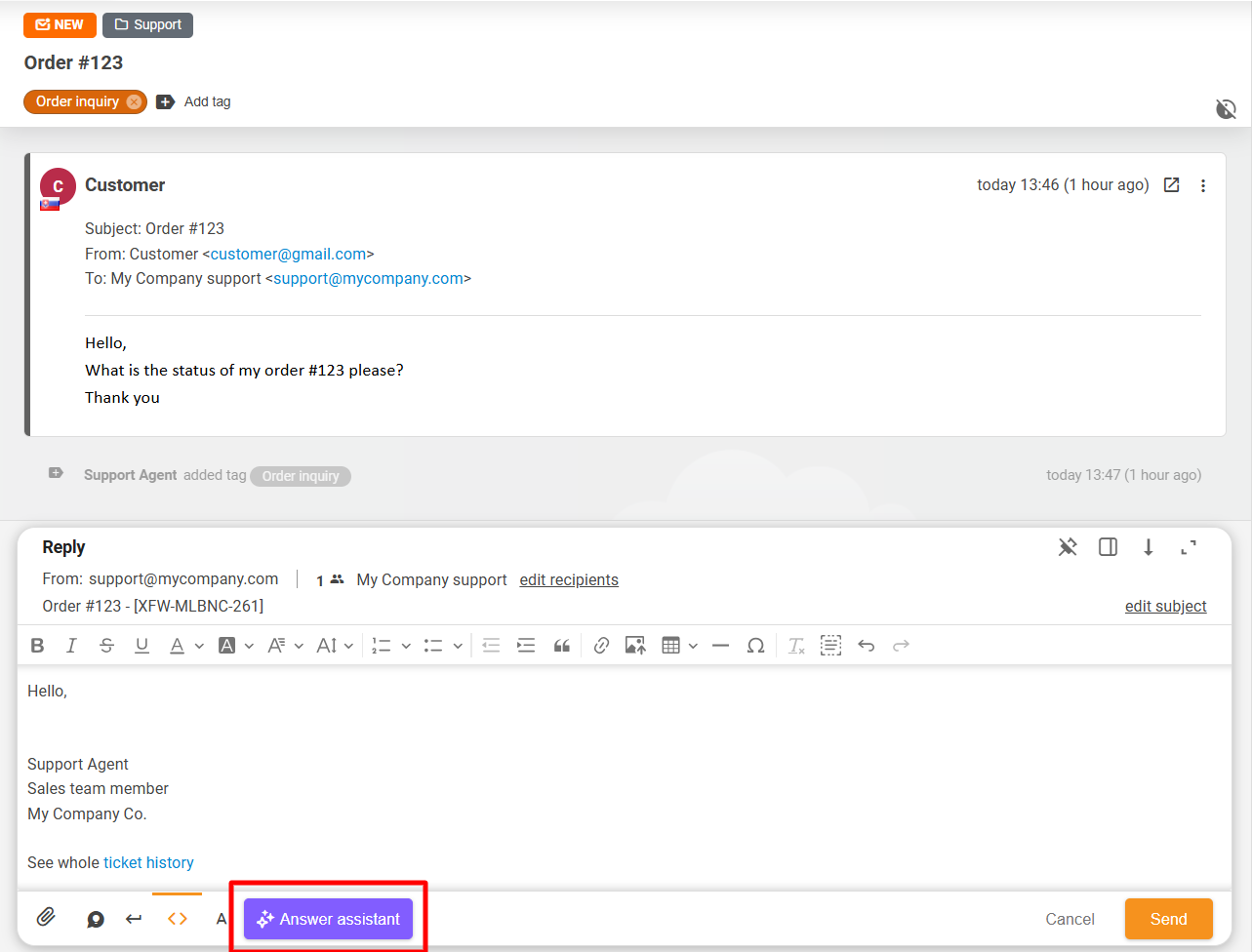 Nytt gränssnitt för AI Answer Assistant