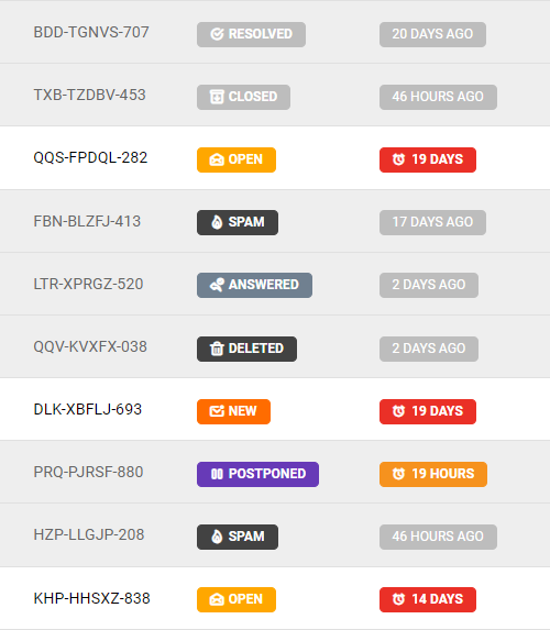 Nya ärende-statusikoner på LiveAgent