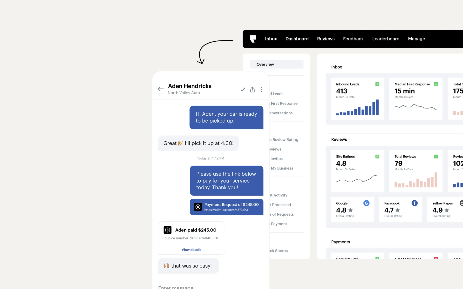 Podium chat dashboard