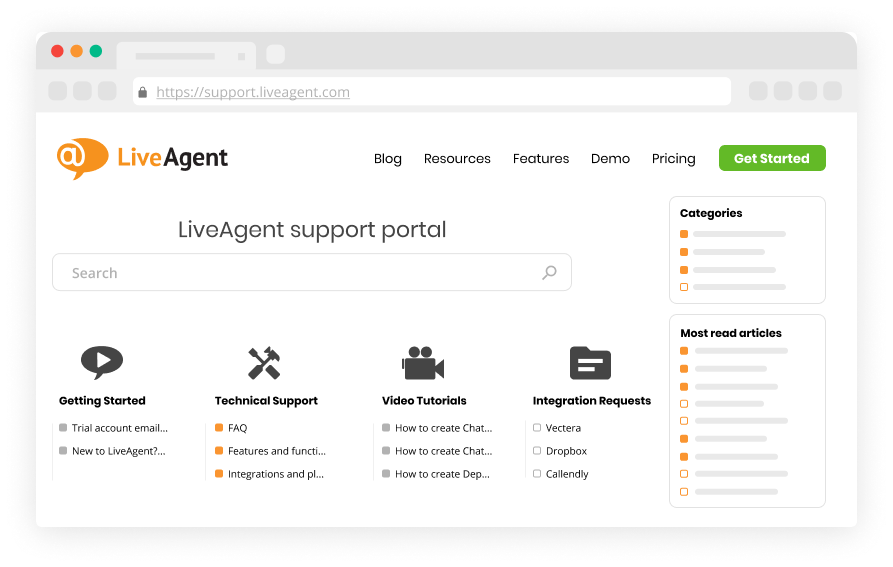 Customer portal software - LiveAgent