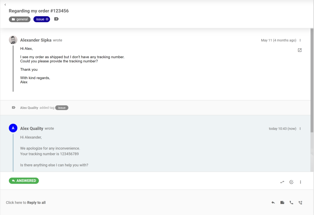 Konversationsförbättring i LiveAgent-ärenden
