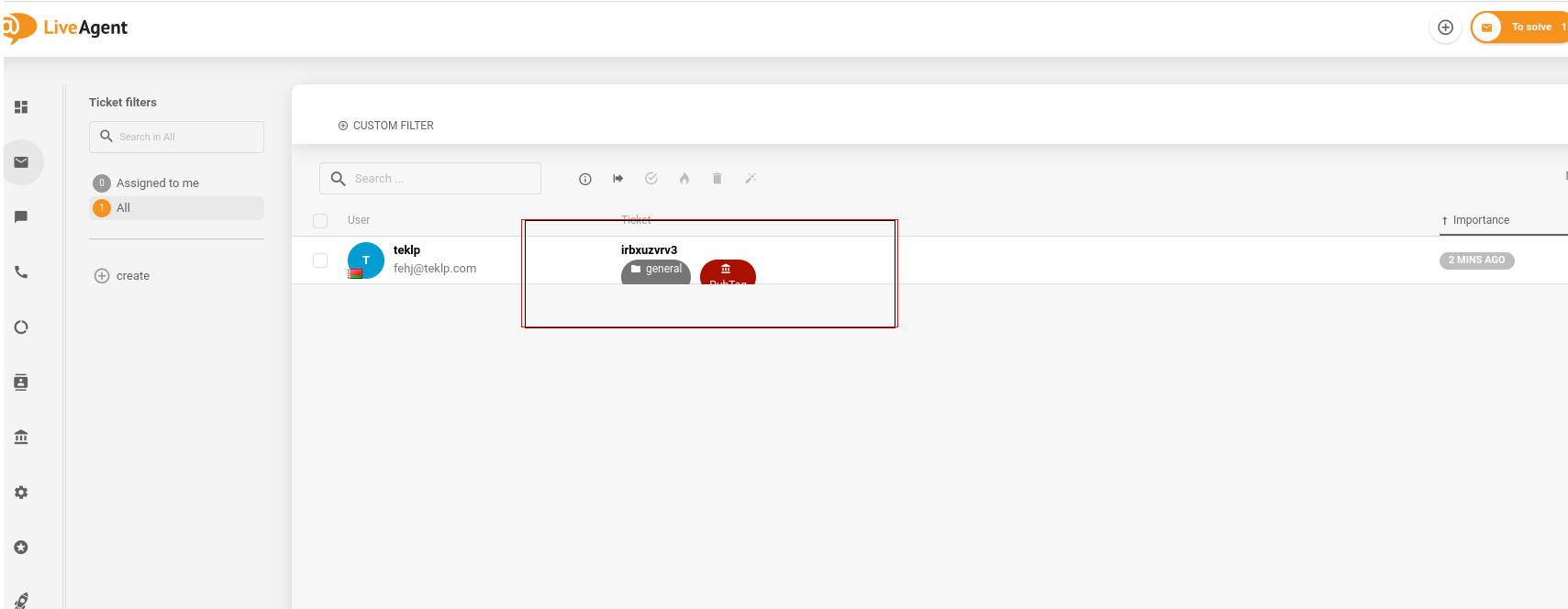 Trasig design av etiketter i LiveAgent