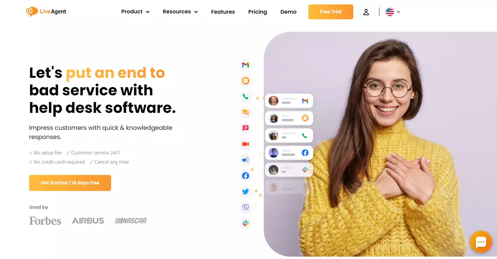 LiveAgent helpdesk page