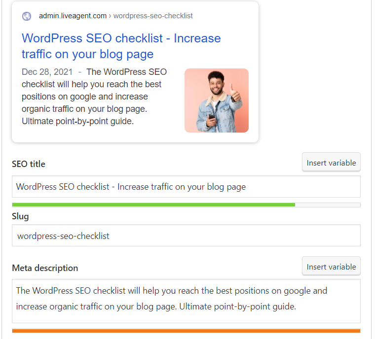 Fyll i SEO-titel och metabeskrivningsexempel