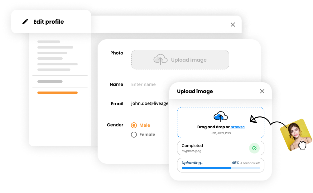 Redigera supportagent- eller kundprofilbild i helpdesk-programvara - LiveAgent