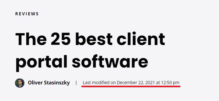 Implementera senaste uppdateringsdatum