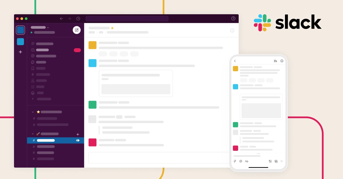 Slack-funktioner mockup