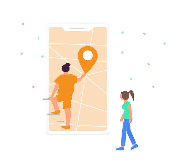 Resor - söka plats - illustration