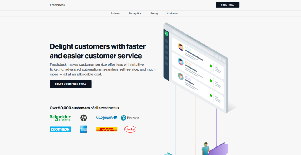 Freshdesk homepage