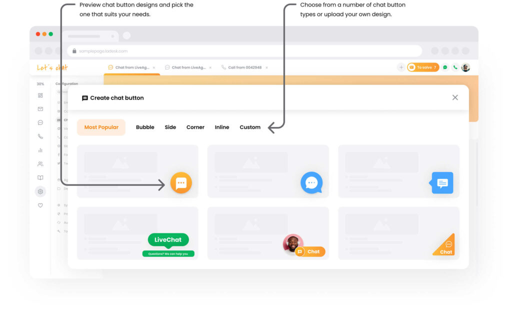LiveAgent's chatbox options