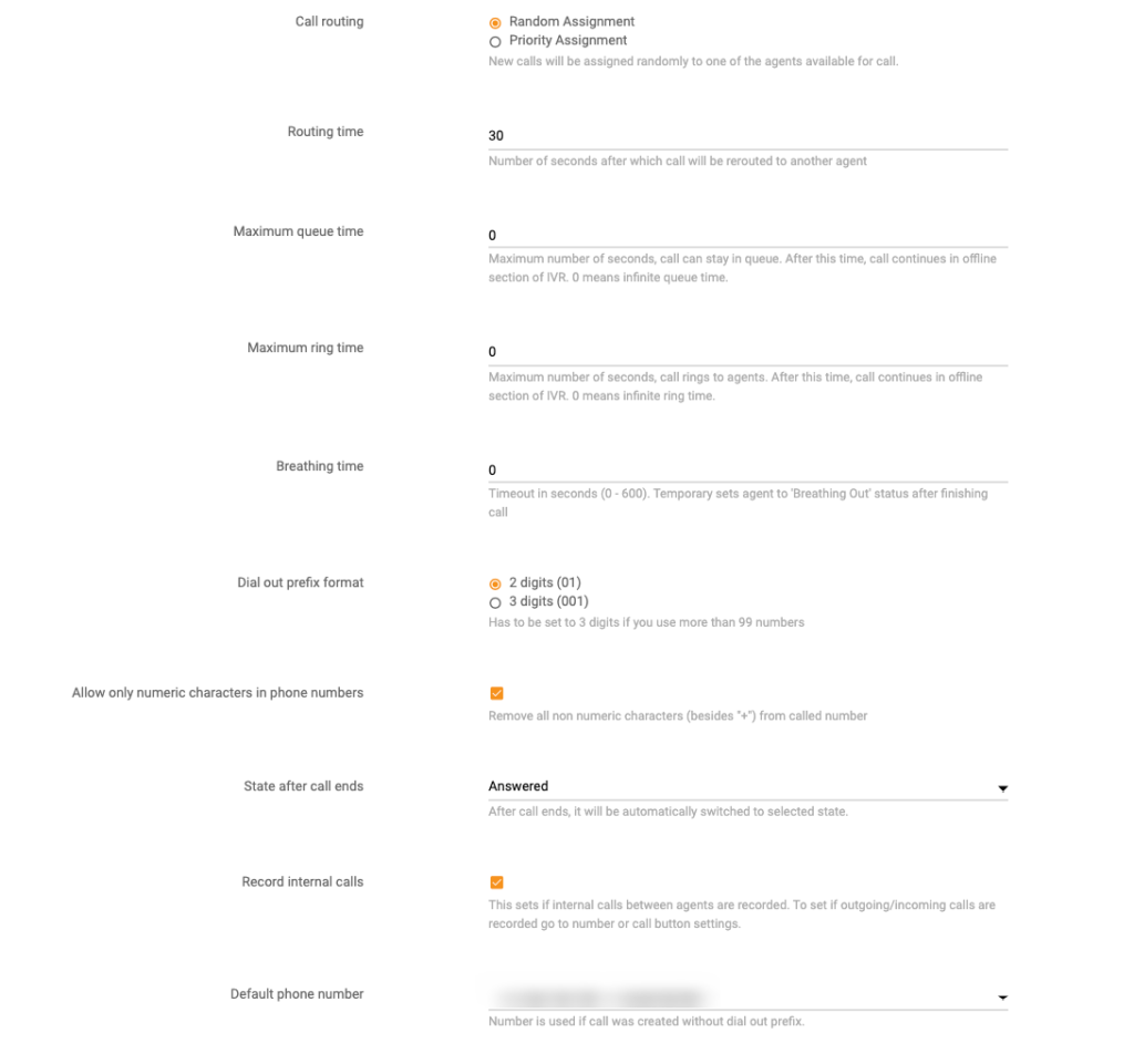 LiveAgent Callcenter-inställning