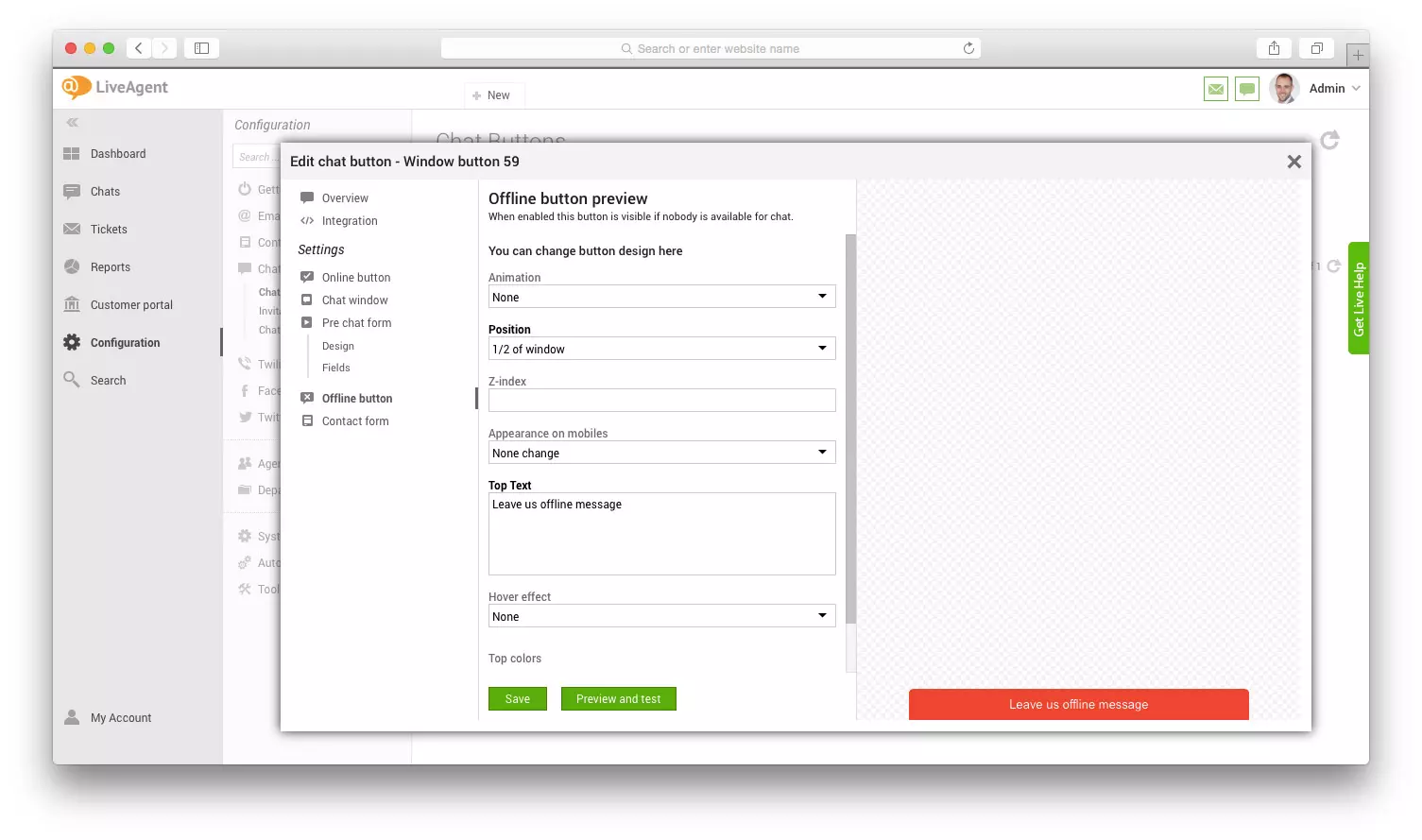 Offline-knapp förhandsgranskningsflik mockup