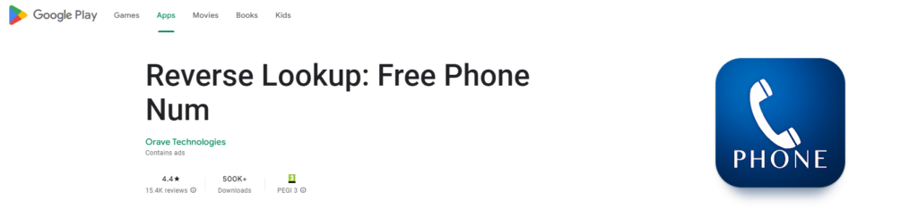 Reverse Lookup: Free Phone Num Google Play webbplats