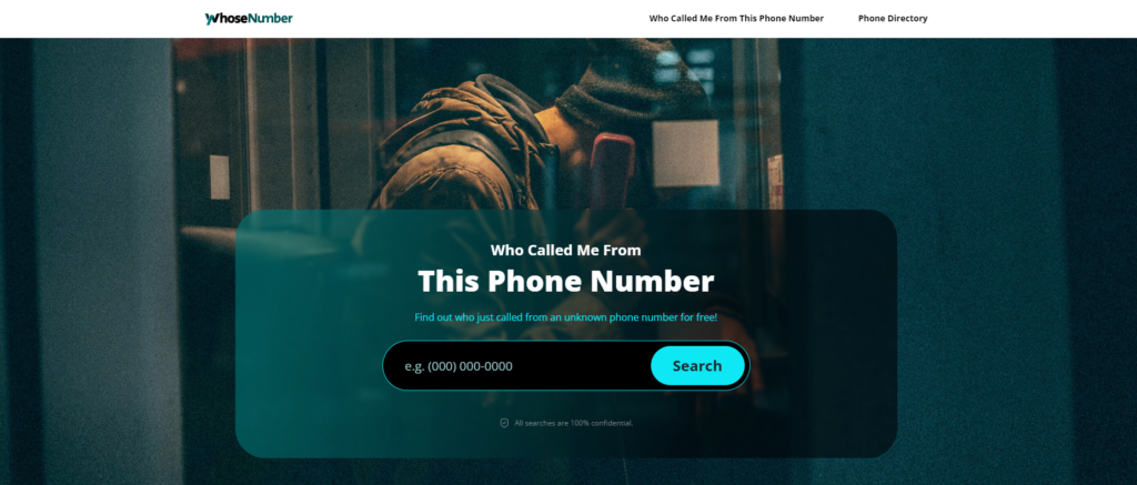 WhoseNumber startsida