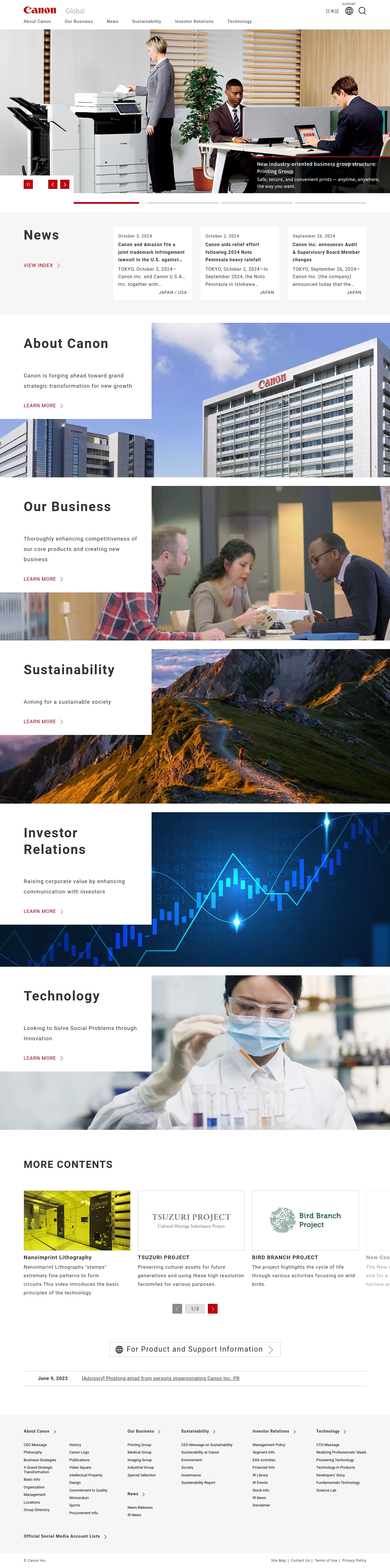 Canon Help Desk-kontakter