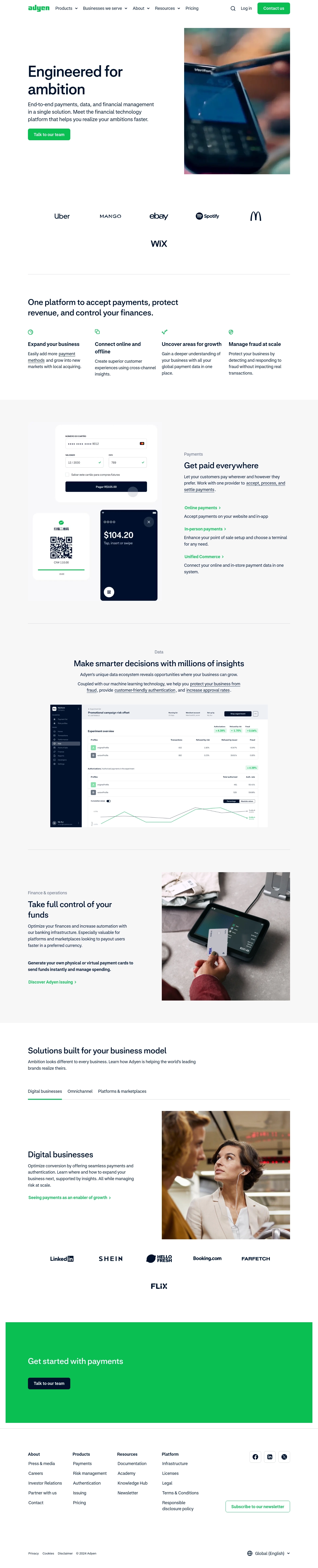 Adyen Help Desk-kontakter