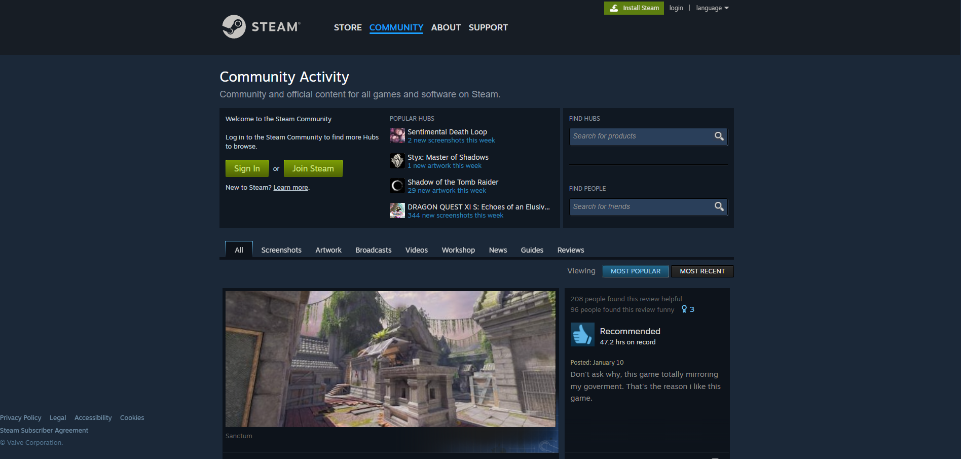 Steam Community Help Desk-kontakter