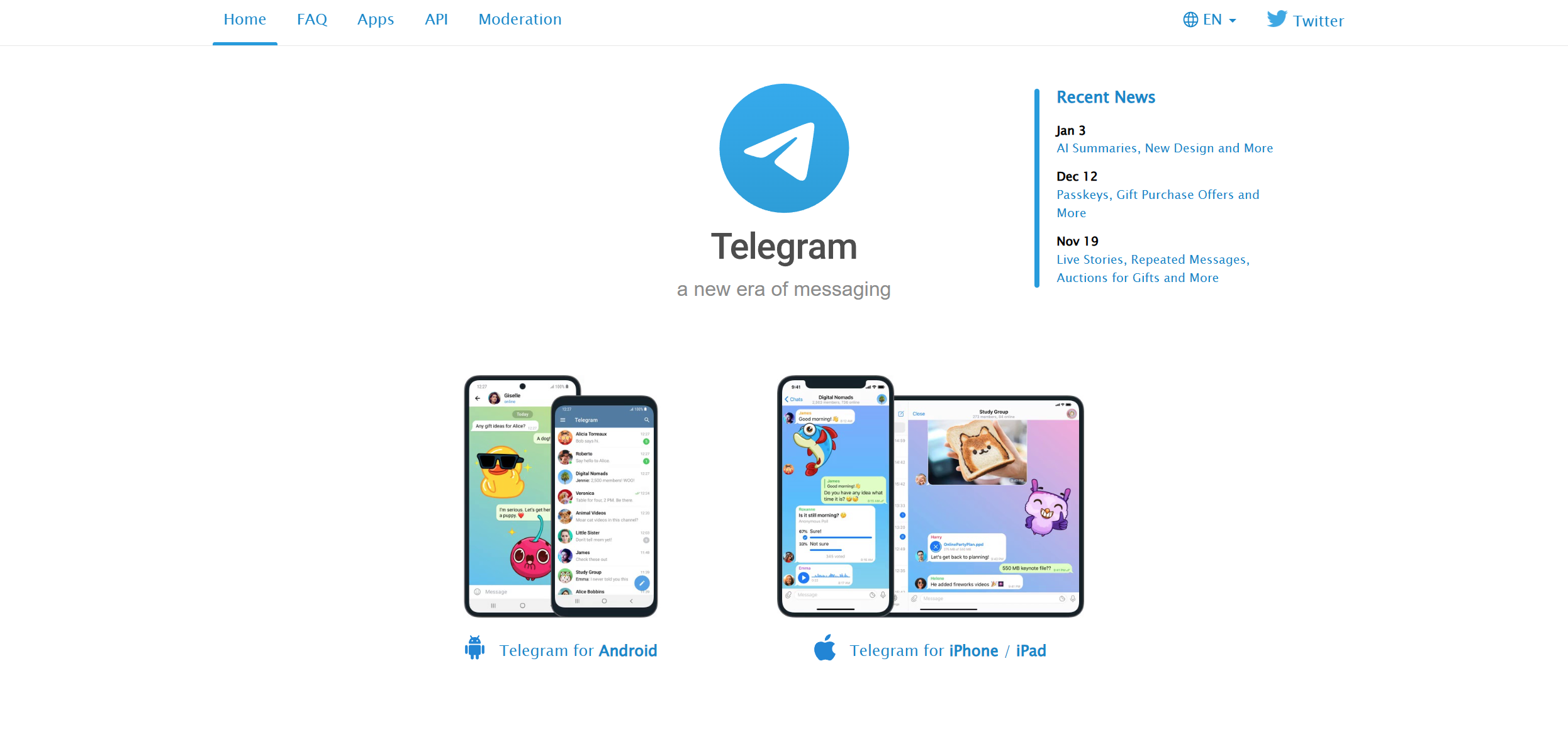 Telegram Help Desk-kontakter
